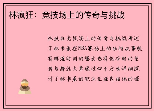 林疯狂：竞技场上的传奇与挑战